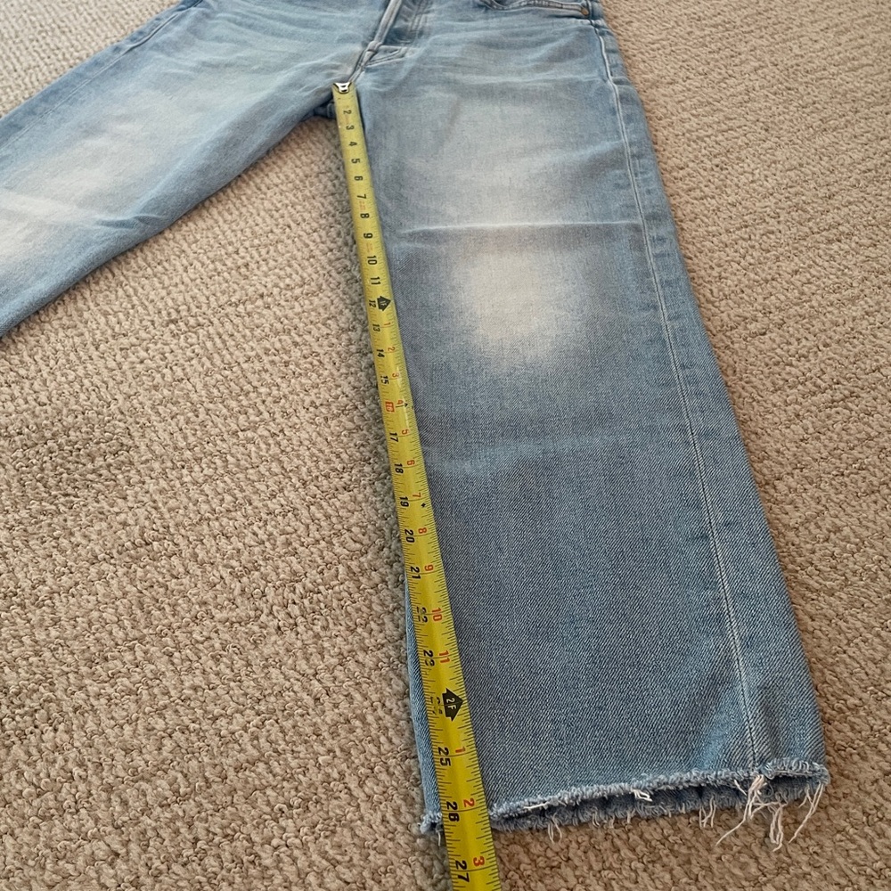 MOTHER Tomcat Ankle Fray in Kitty Corner Straight Leg light denim Jeans size 27 - Picture 7 of 14